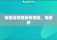 智能语音客服有哪些，哪家好