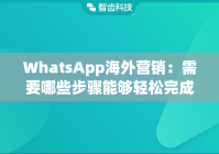 WhatsApp海外营销：需要哪些步骤能够轻松完成