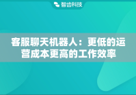 客服聊天机器人：更低的运营成本更高的工作效率