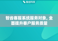 智齿客服系统服务对象, 全面提升客户服务质量