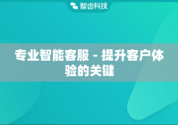 专业智能客服 - 提升客户体验的关键