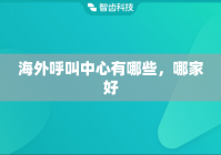 海外呼叫中心有哪些，哪家好