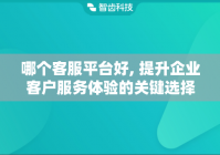 哪个客服平台好, 提升企业客户服务体验的关键选择