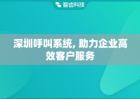 深圳呼叫系统, 助力企业高效客户服务