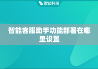 智能客服助手功能部署在哪里设置