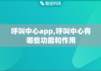 呼叫中心app,呼叫中心有哪些功能和作用
