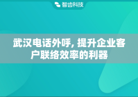 武汉电话外呼, 提升企业客户联络效率的利器