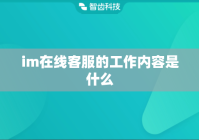 im在线客服的工作内容是什么