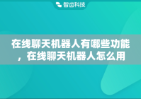 在线聊天机器人有哪些功能，在线聊天机器人怎么用