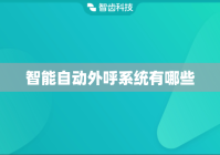 智能自动外呼系统有哪些