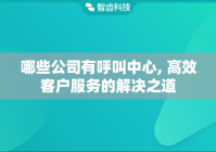 哪些公司有呼叫中心, 高效客户服务的解决之道