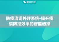 防疫流调外呼系统-提升疫情防控效率的智能选择