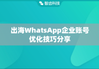 出海WhatsApp企业账号优化技巧分享