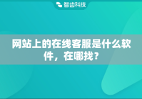 网站上的在线客服是什么软件，在哪找？