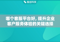 哪个客服平台好, 提升企业客户服务体验的关键选择