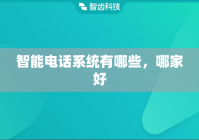 智能电话系统有哪些，哪家好