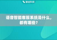 语音智能客服系统是什么，都有哪些？