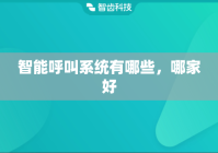 智能呼叫系统有哪些，哪家好