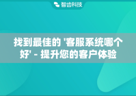 找到最佳的 '客服系统哪个好' - 提升您的客户体验
