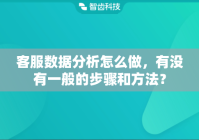 客服数据分析怎么做，有没有一般的步骤和方法？