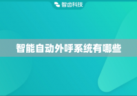 智能自动外呼系统有哪些