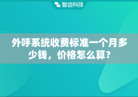 外呼系统收费标准一个月多少钱，价格怎么算？