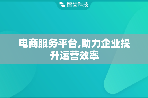 电商服务平台,助力企业提升运营效率