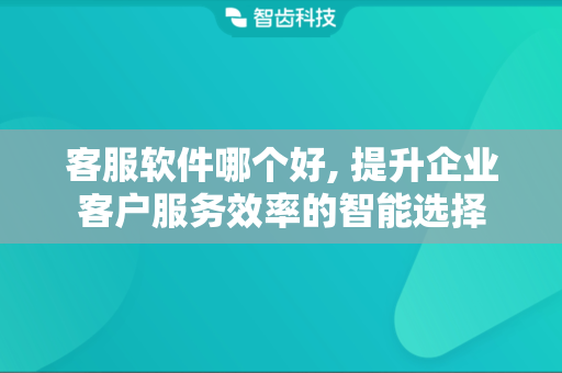 客服软件哪个好, 提升企业客户服务效率的智能选择