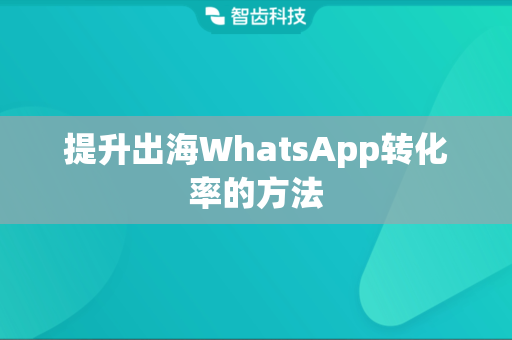 提升出海WhatsApp转化率的方法