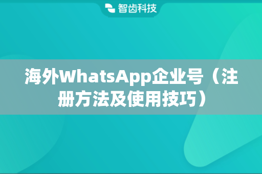 海外WhatsApp企业号（注册方法及使用技巧）