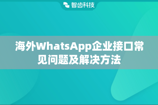 海外WhatsApp企业接口常见问题及解决方法