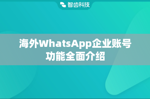 海外WhatsApp企业账号功能全面介绍