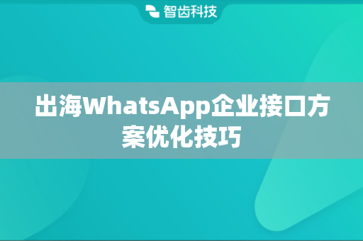 出海WhatsApp企业接口方案优化技巧
